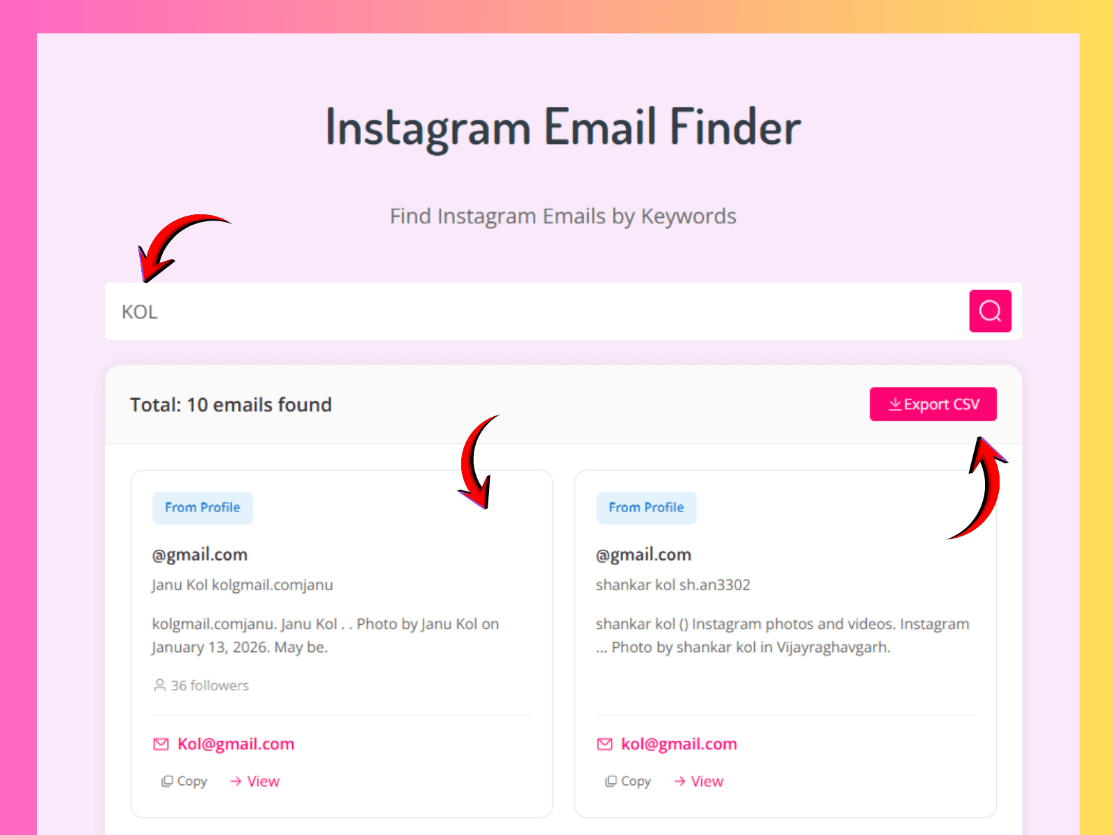 How to use Instagram Email Finder