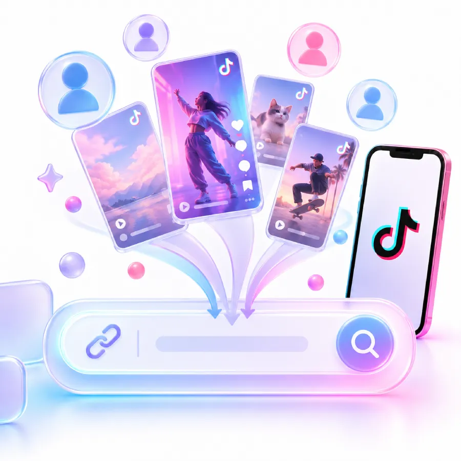 Search for a TikTok account or content using a link or keyword