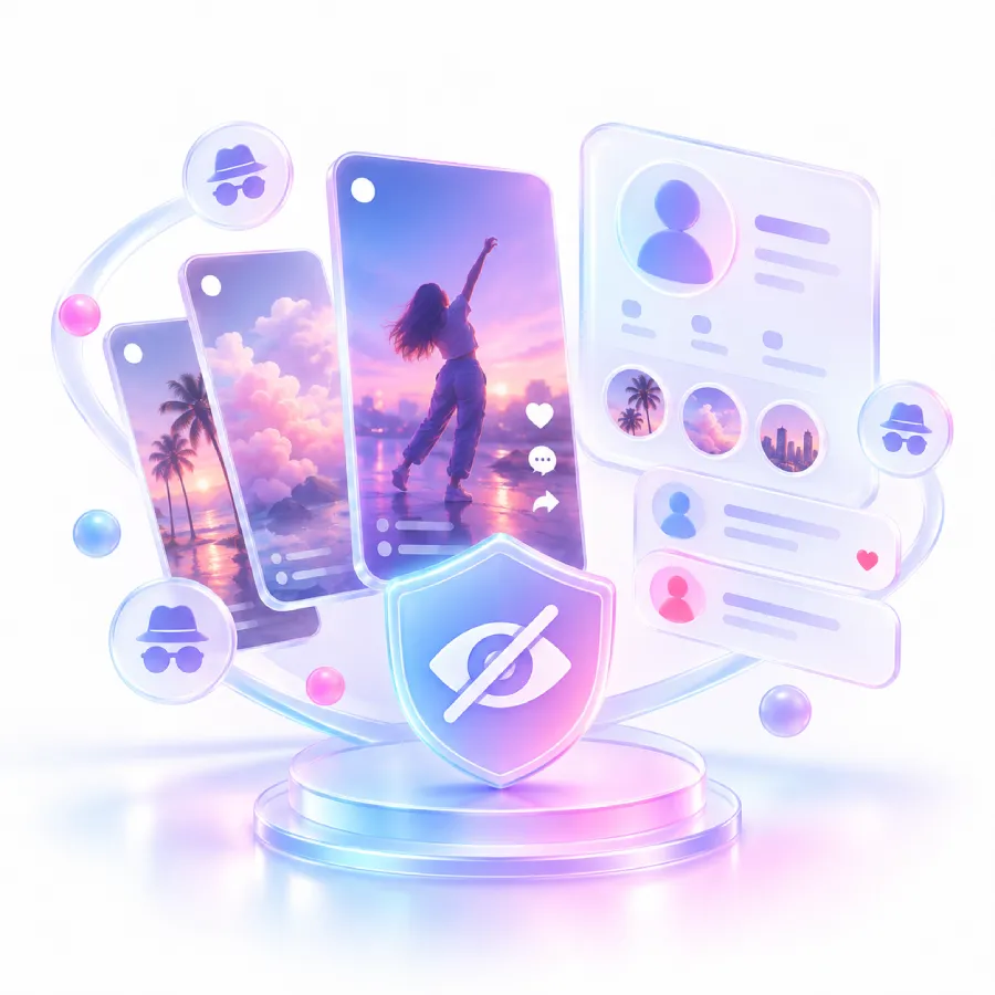 Browse public TikTok profiles and content anonymously