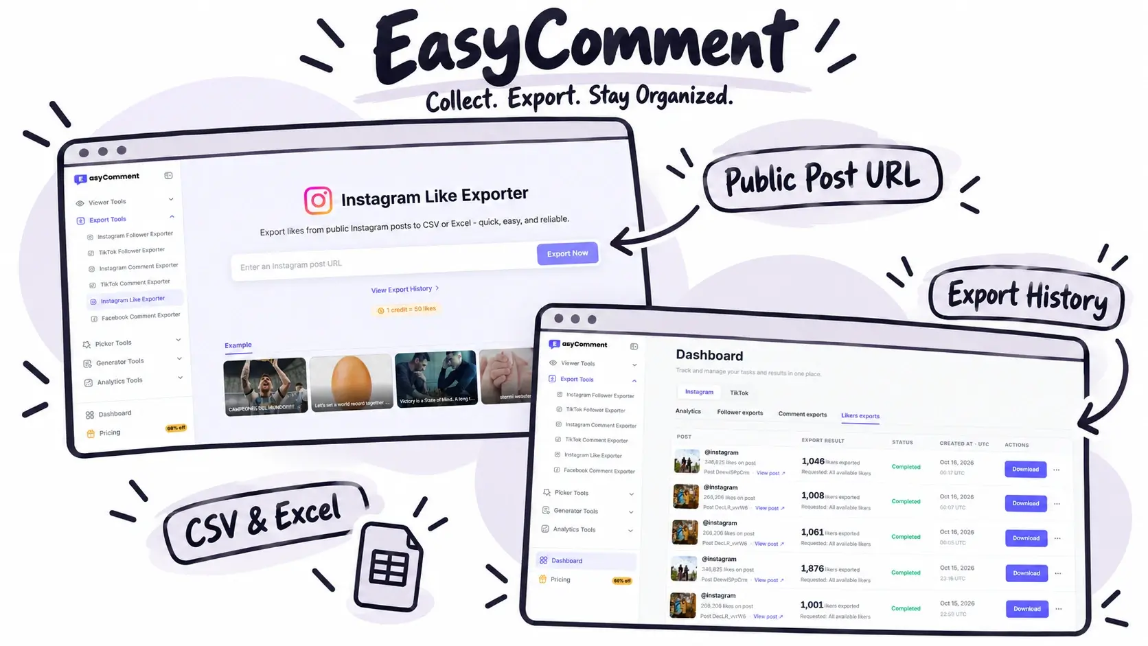 easycomment instagram likes exporter