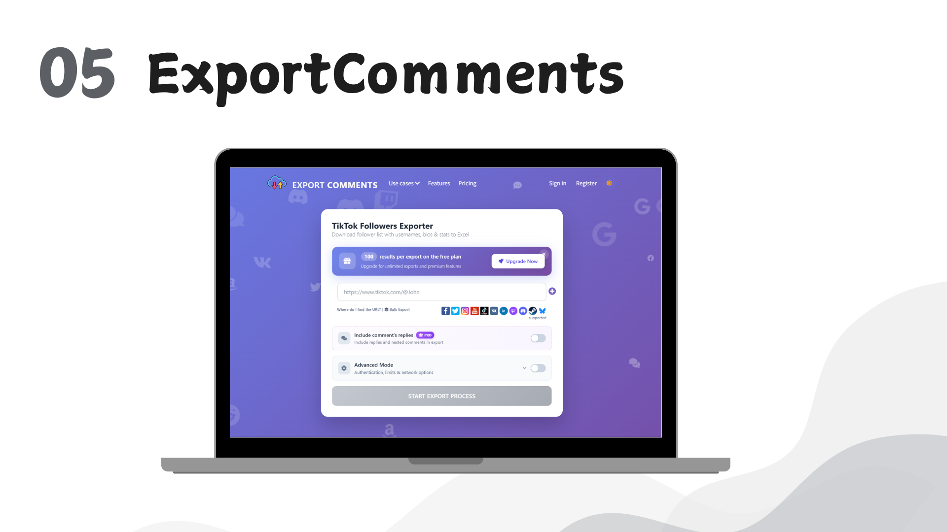 Exportcomments